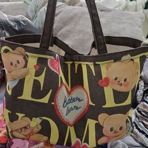 Playful Brown and Yellow Teddy Bear Tote Bag